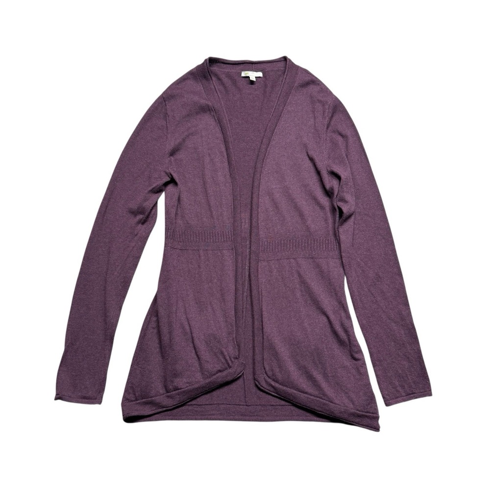 Toad & Co Wool‎ Tencel Blend Open Cardigan Large Purple Granola Girl Sustainable